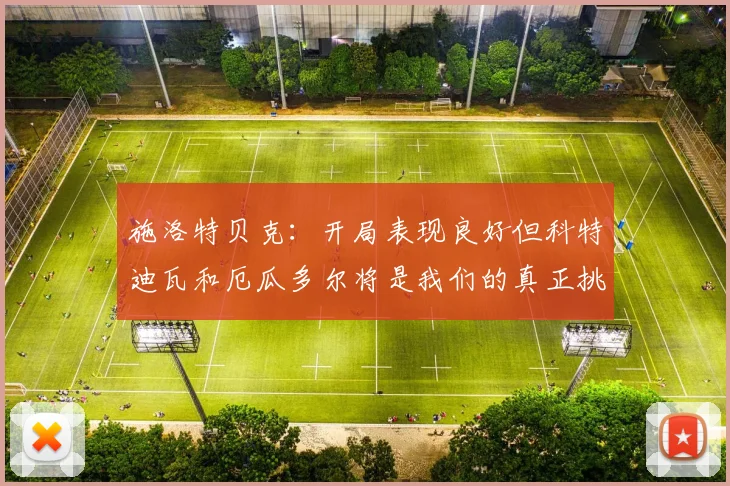 施洛特贝克：开局表现良好但科特迪瓦和厄瓜多尔将是我们的真正挑战
